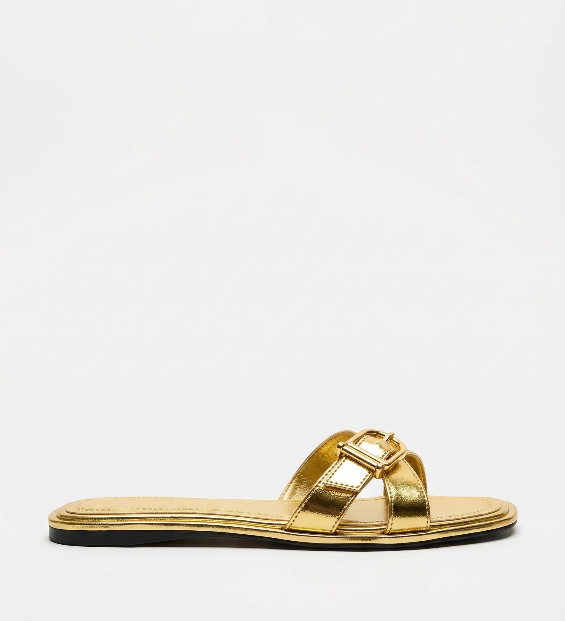 Calvi Italian Leather Cutout Slide Sandal