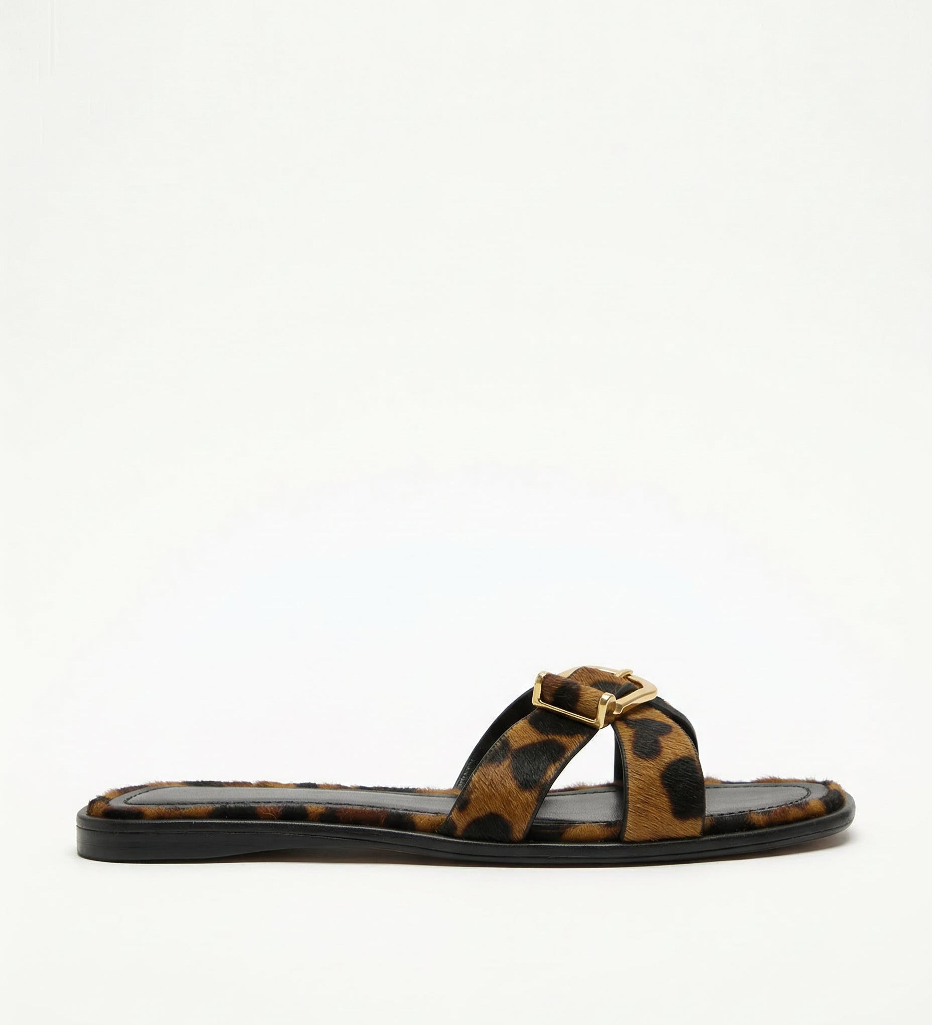Calvi Italian Leather Cutout Slide Sandal