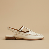 Sandalia Cuero Trenzado Slingback Artesanal Mujer