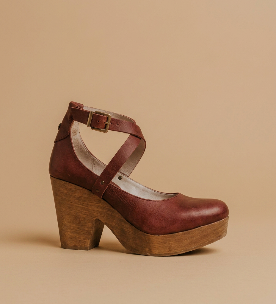 Zapatos Plataforma Mary Jane Tiras Cruzadas Cuña