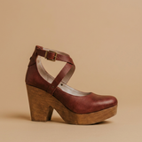 Zapatos Plataforma Mary Jane Tiras Cruzadas Cuña