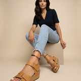 Sandalias Cuña Corcho Tiras Ajustables Velcro Confort
