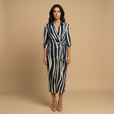 Vestido Largo Wrap Estampado Camisero Mujer