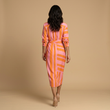 Vestido Largo Wrap Estampado Camisero Mujer