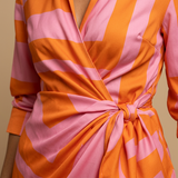 Vestido Largo Wrap Estampado Camisero Mujer