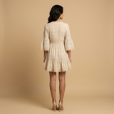 Vestido Corto Bordado Inglés Encaje Boho Mujer