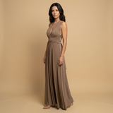 Vestido Largo Multiposición Escote V Profundo Cruzado Mujer