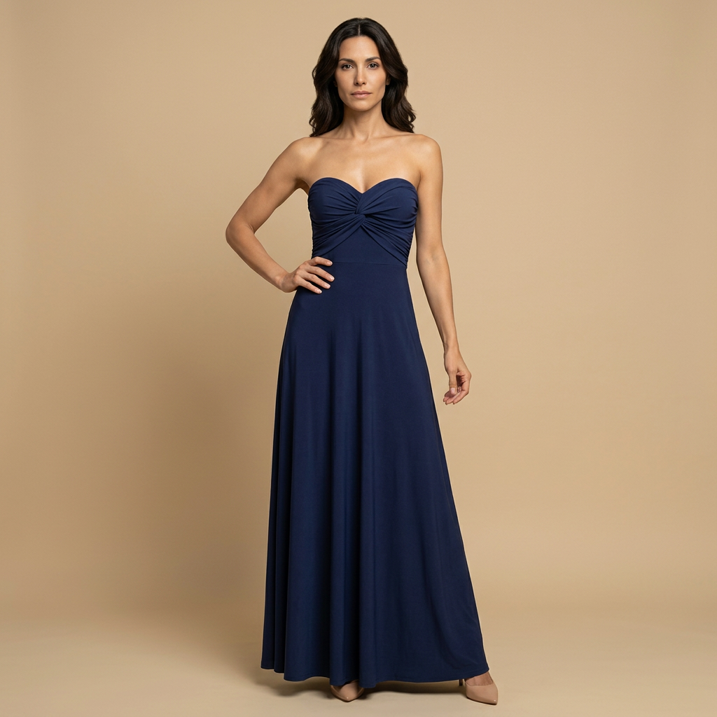 Vestido Largo Multiposición Escote V Profundo Cruzado Mujer