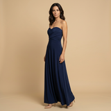 Vestido Largo Multiposición Escote V Profundo Cruzado Mujer