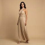 Vestido Largo Multiposición Escote V Profundo Cruzado Mujer