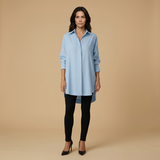 Camisa Oversize Algodón Cuello Camisero Mujer