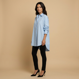 Camisa Oversize Algodón Cuello Camisero Mujer