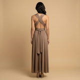 Vestido Largo Multiposición Escote V Profundo Cruzado Mujer