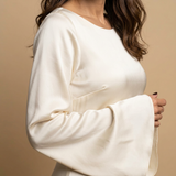 Vestido Largo Satén Manga Ángel Escote Cowl Corte Bias Mujer