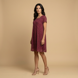 Vestido Corto Floral Estampado Escote V Bolsillos