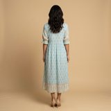 Vestido Midi Boho Estampado Medallones Borlas Manga Campana