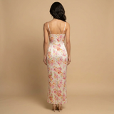 Vestido de Boda Invitada Satén Floral Bodycon
