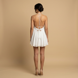 Vestido Corto Halter Keyhole Espalda Descubierta