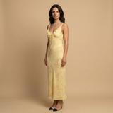 Vestido Midi Lencero Floral Jacquard Tirantes