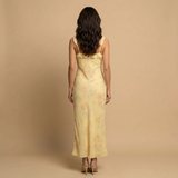 Vestido Midi Lencero Floral Jacquard Tirantes