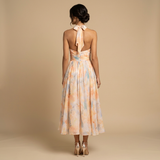 Vestido de Boda Invitada Halter Acuarela Chifón