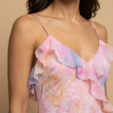 Vestido de Boda Invitada Volantes Jacquard Floral