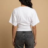 Camiseta Oversize Efecto Batwing Cintura Fruncida