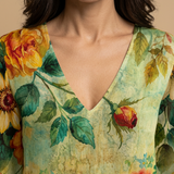 Vestido Largo Boho Floral Volantes Vintage Mujer