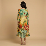 Vestido Largo Boho Floral Volantes Vintage Mujer