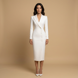 Vestido Midi Blazer Sastre Manga Larga Silueta