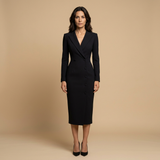 Vestido Midi Blazer Sastre Manga Larga Silueta