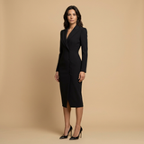 Vestido Midi Blazer Sastre Manga Larga Silueta