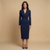 Vestido Midi Blazer Sastre Manga Larga Silueta