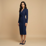 Vestido Midi Blazer Sastre Manga Larga Silueta