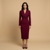 Vestido Midi Blazer Sastre Manga Larga Silueta