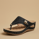 Sandalias Cuña Ortopédicas Thong Calado Mujer