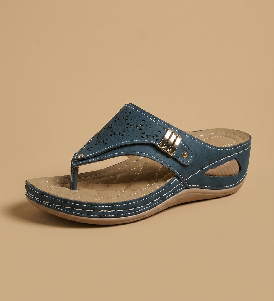Sandalias Cuña Ortopédicas Thong Calado Mujer