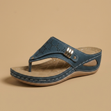 Sandalias Cuña Ortopédicas Thong Calado Mujer