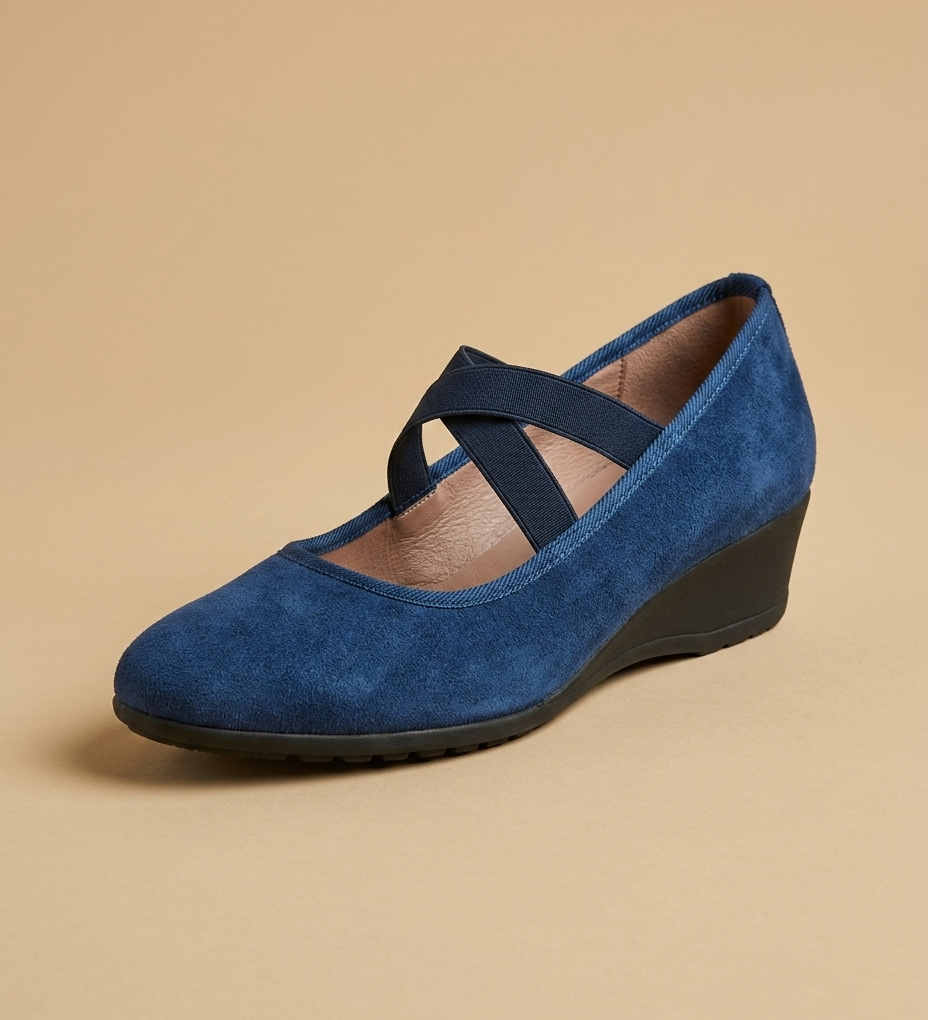 Sandalias Cuña Oculta Correa Elástica Cruzada