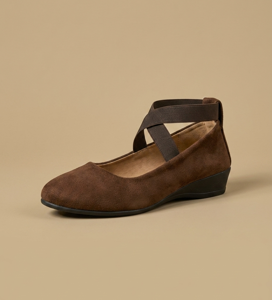 Sandalias Cuña Oculta Correa Elástica Cruzada