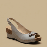 Sandalias Cuña Corcho Peep Toe Lazo