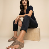 Sandalias Cuña Ortopédicas Thong Calado Mujer