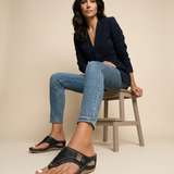 Sandalias Cuña Ortopédicas Thong Calado Mujer