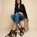 Sandalias Cuña Corcho Cuero Envejecido