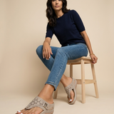 Sandalias Cuña Ortopédicas Thong Calado Mujer