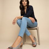 Sandalias Cuña Corcho Peep Toe Lazo