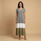 Vestido Largo Boho Bloques Color