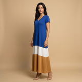 Vestido Largo Boho Bloques Color