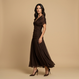 Vestido Largo Off-Shoulder Chifón
