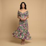 Vestido Largo Off-Shoulder Chifón
